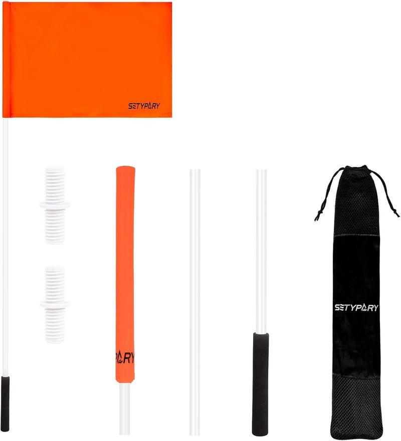 SETYPARY 48 Inch Orange Boat Flag with 3 Section Pole, Floating Skier Down Flag for Boating, Towing, Watersports - Image 1